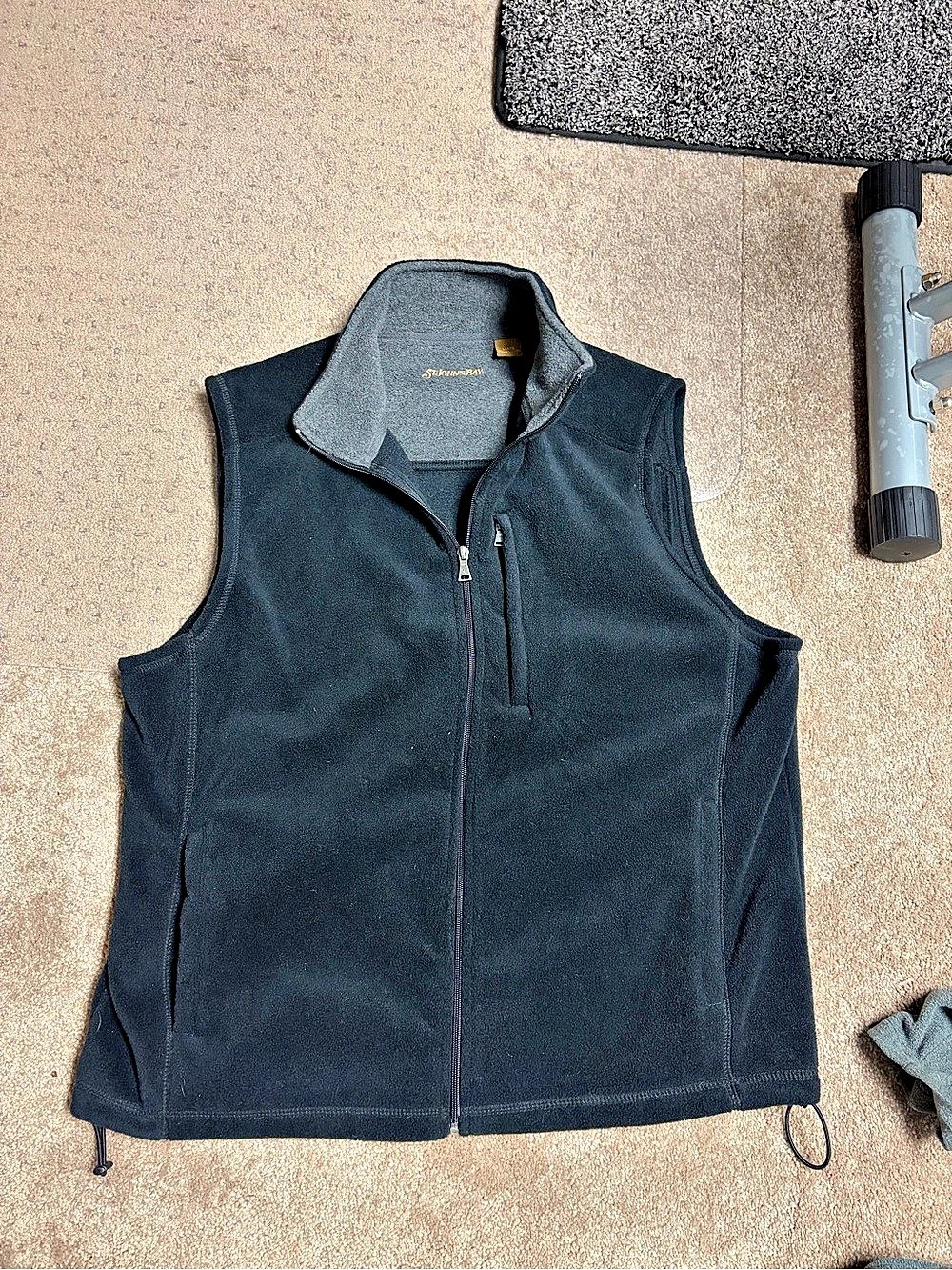St. John's Bay Full Zip Fleece Vest Men's Black Size Large